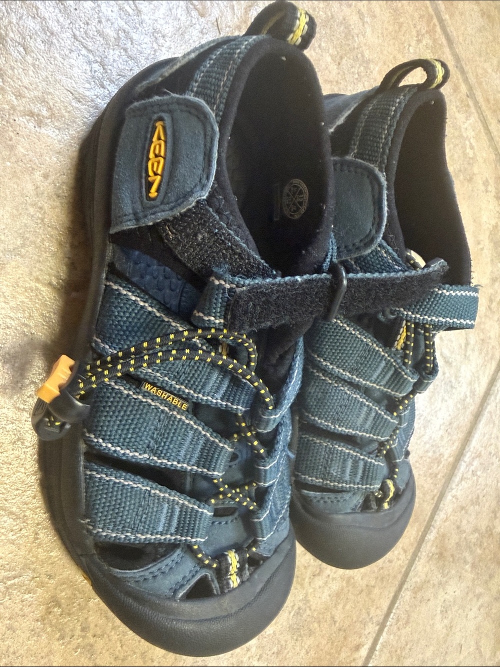 KEEN Kids Navy Blue and Yellow Closed-Toe Sport Sandals